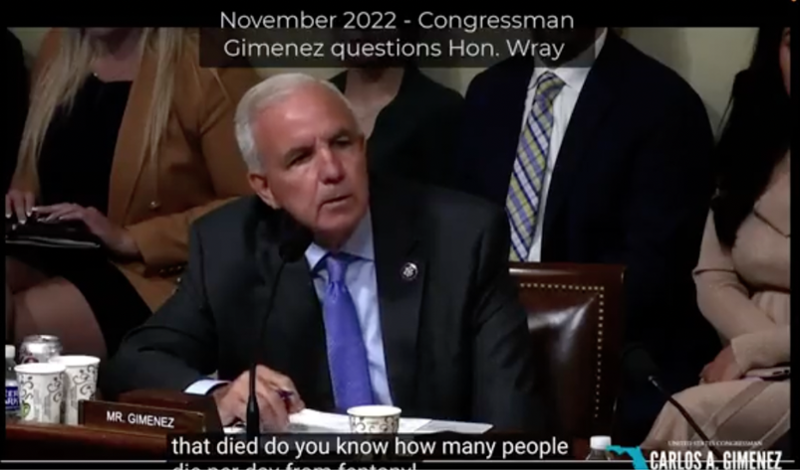 CONGRESSMAN GIMENEZ URGES PRESIDENT BIDEN TO TAKE DECISIVE ACTION ON FENTANYL CRISIS